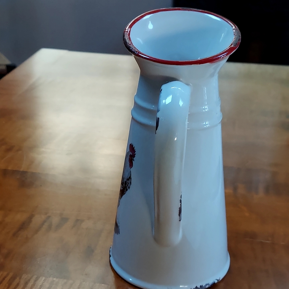 White Ceramic Rooster Pitcher - Picture 8 of 10